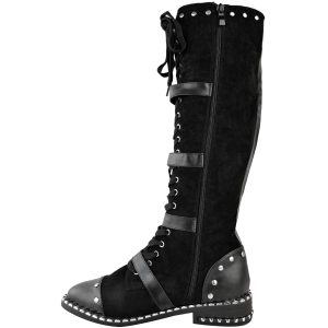 Fashion Thirsty Womens Knee High Studded Punk Grunge Spiky Winter Boots Size