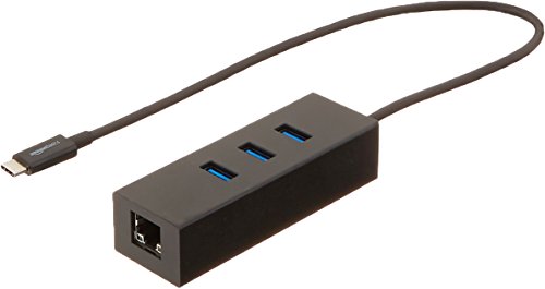 Amazon Basics USB 3.1 Type-C to 3 Port USB Hub with Ethernet Adapte...
