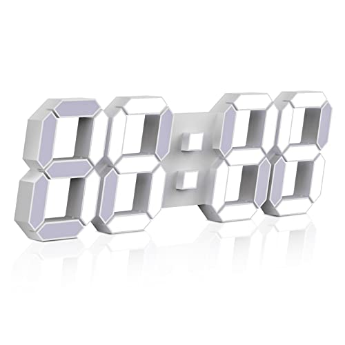 EDUP HOME 15  Large 3D LED Digital Wall Alarm Clock with Remote Con...