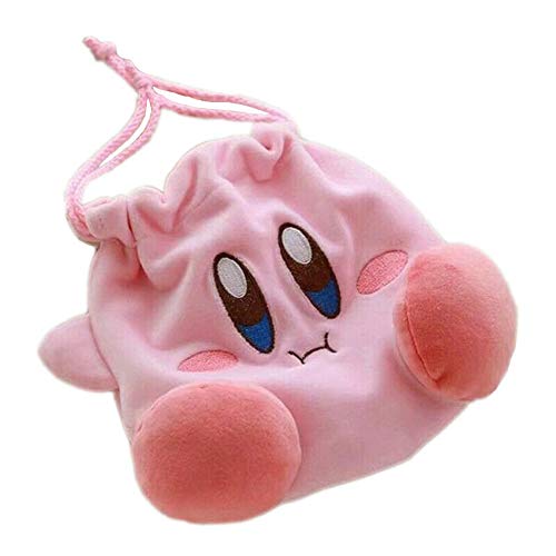 LoneFox Kirby Star Drawstring Bag Kirby Plush Coin Purse Travel Mak...