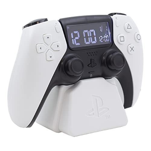 Paladone Playstation White PS5 Controller Alarm Clock, Officially L...