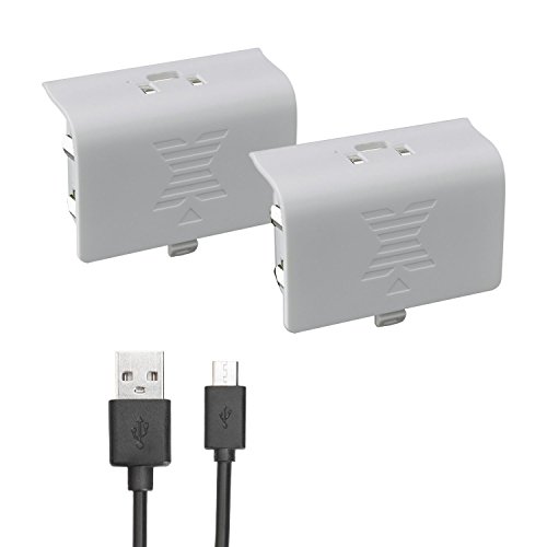 Rii Xbox one Battery Pack White 800mAH (2-Pack) Rechargeable NI-MH ...