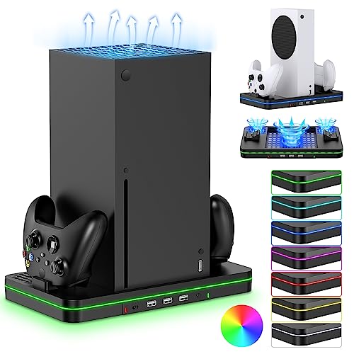 Vertical Cooling Stand for Xbox Series X S, Dual Controller Chargin...