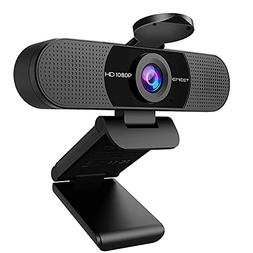 1080P Webcam with Microphone, eMeet C960 Web Camera, 2 Mics Streami...