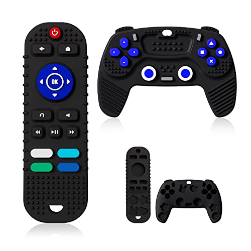 2-Pack Silicone Remote Control Game Pad Baby Teether Toys, Teething...