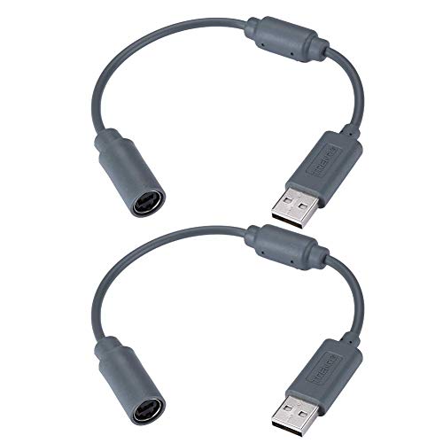 2pcs Wired Controller USB Breakaway Cable for Microsoft Xbox 360, D...