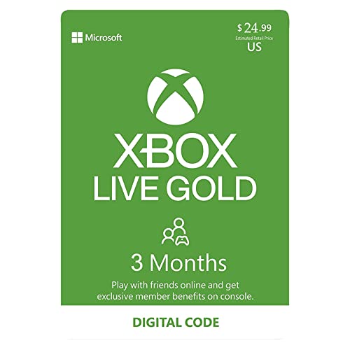 3 Months Xbox Live Gold Membership Card, Xbox Live Gold Digital Cod...