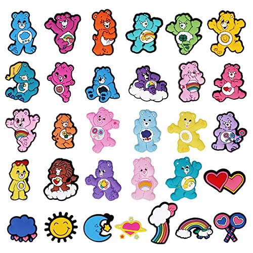 32PCS Lovely Bear Shoe Charms PVC Charms for Croc Sandals Wristband...