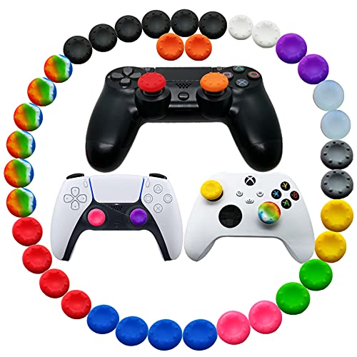 36pcs Joystick Grip for Ps5 Ps4 Controller, Silicone Thumb Grips Ca...