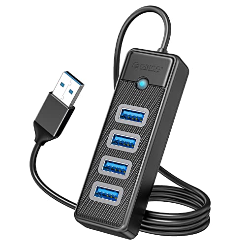 4-Port USB 3.0 Hub ORICO Ultra-Slim Data USB Splitter with 3.28ft E...