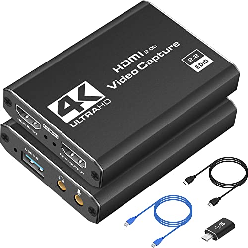 4K HDMI Capture Card, Audio Video Capture Card for Streaming, Full ...