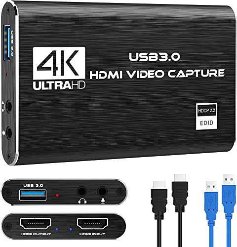 4K HDMI Capture Card, Audio Video Capture Card for Streaming, Full ...