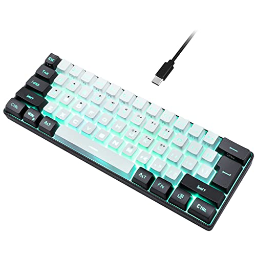 60% Wired Gaming Keyboard, RGB Backlit Ultra Compact Mini Keyboard,...