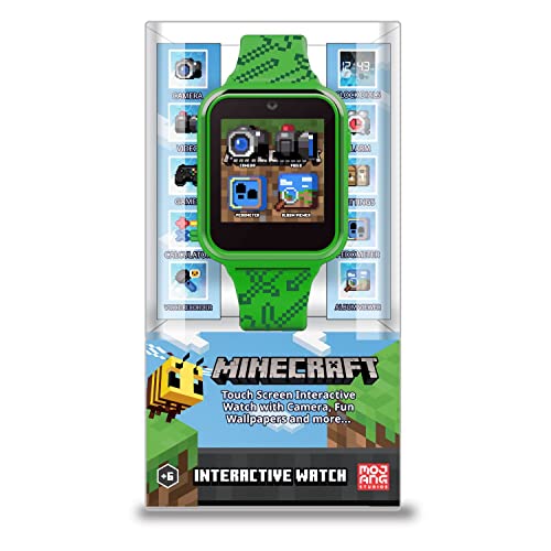 Accutime Kids Microsoft Minecraft Green Educational Touchscreen Sma...