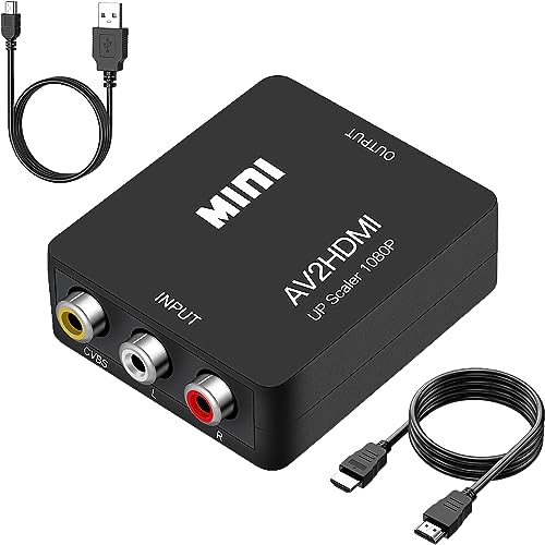 Amtake RCA to HDMI Converter, 1080P RCA Composite CVBS AV to HDMI V...