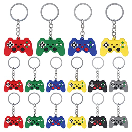 Auvoau 12 Pieces Video Game Controller Keychains 6 Colors Game Cont...