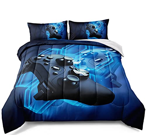 BDUCOK Gamer Comforter Sets for Boys Girls , Gaming Bedding Set Twi...