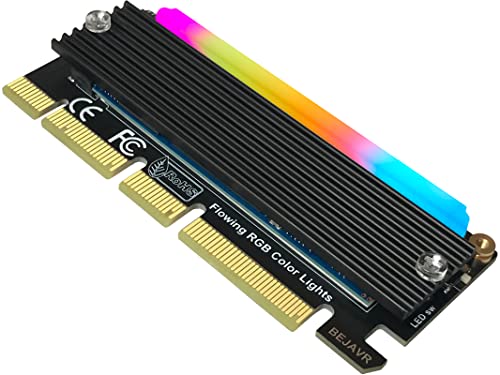Bejavr M.2 PCIe NVMe Adapter SSD Expansion Card with RGB Light Bar ...
