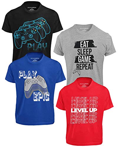 BROOKLYN VERTICAL 4-Pack Boys Short Sleeve Crew Neck T-Shirt with C...