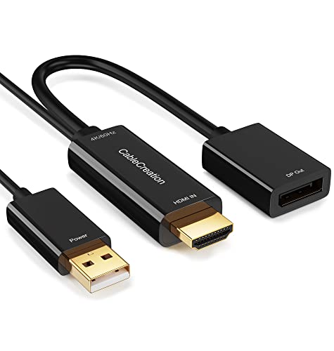 CableCreation HDMI to DisplayPort Adapter with USB Power, 4K X 2K@6...