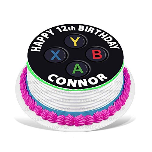 Cakecery Xbox Buttons Edible Cake Topper Image Personalized Birthda...