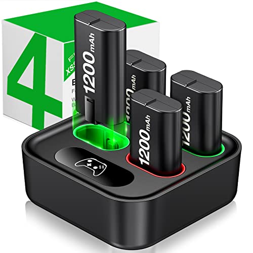 Charger for Xbox One Controller Battery Pack with 4 x 1200mAh USB R...