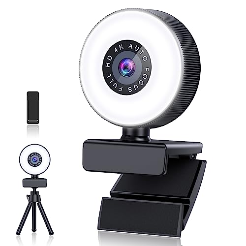Cnkaite 4K Webcam, HD Autofocus Webcam with Microphone, Adjustable ...