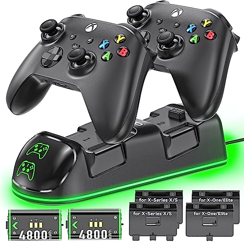Controller Charger Station for Xbox Series One-X S Elite with 2 x 4...
