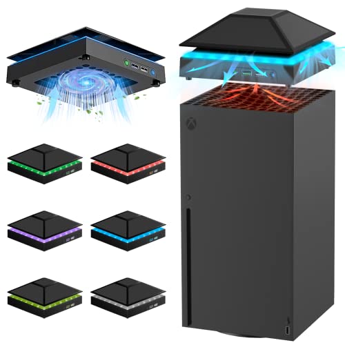 Cooling Fan for Xbox Series X with Dust Cover & 7 RGB LED Light Mod...