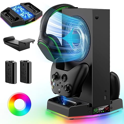 Cooling Stand for Xbox Series S with Charging Station & RGB Light, ...