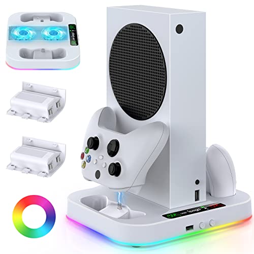 Cooling Stand for Xbox Series S with RGB Light, MENEEA Fast Charger...