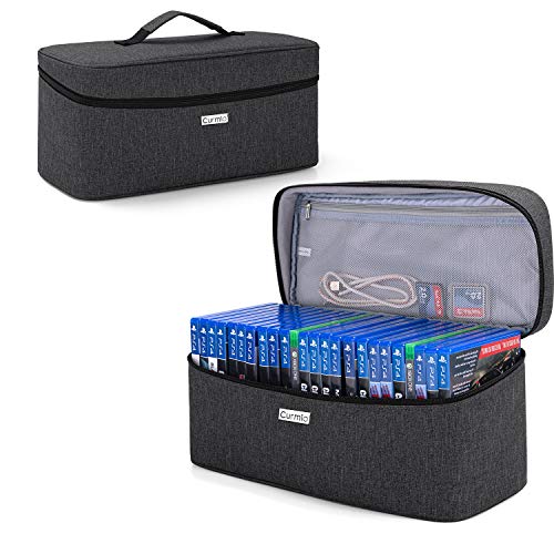 CURMIO Game Disc Storage Bag for up to 24 Discs, Universal Portable...