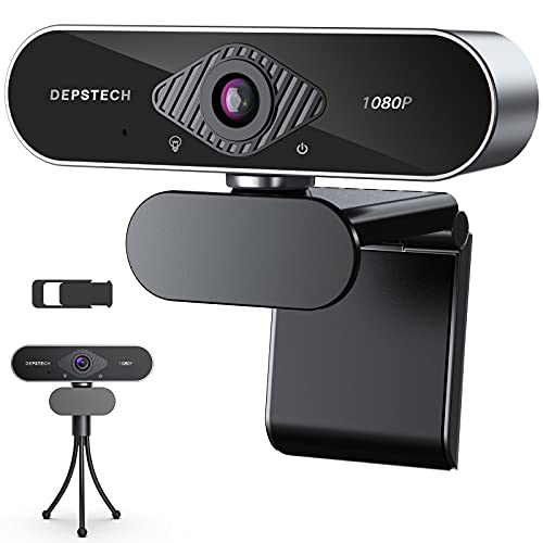 DEPSTECH Webcam with Microphone, 1080P HD Webcam with Auto Light Co...