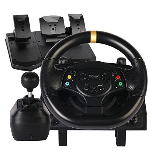 DOYO Xbox Steering Wheel, Gaming Racing Wheel with Pedals Clutch an...