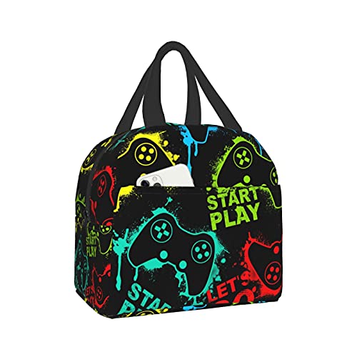 Duduho Colorful Joystick Game Lunch Bag Compact Tote Bag Reusable L...