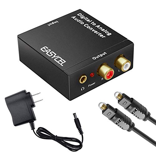 EASYCEL Audio Digital to Analog Converter DAC with 3.5mm Jack, Opti...