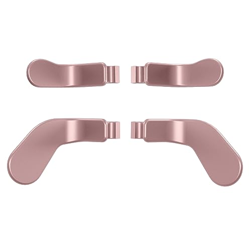 eXtremeRate 4 pcs Metallic Rose Gold Stainless Steel Paddles, Repla...