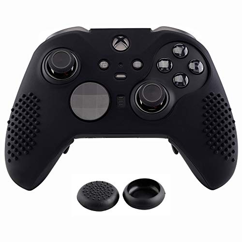 eXtremeRate Black Soft Anti-Slip Silicone Cover Skins, Controller P...