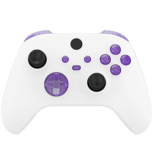 eXtremeRate Clear Atomic Purple Replacement Buttons for Xbox Series...