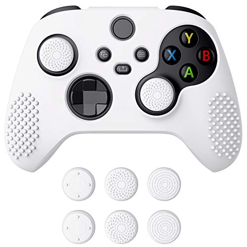 eXtremeRate PlayVital White 3D Studded Edition Anti-Slip Silicone C...