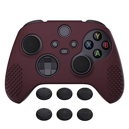 eXtremeRate PlayVital Wine Red 3D Studded Edition Anti-Slip Silicon...