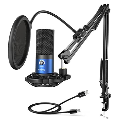 FIFINE USB Recording PC Microphone Kit, Computer Condenser Cardioid...