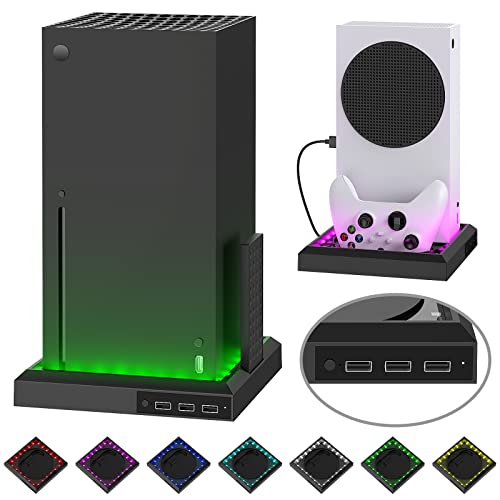 FYOUNG LED Light Stand Station for Xbox Series X S with 3 Ports USB...