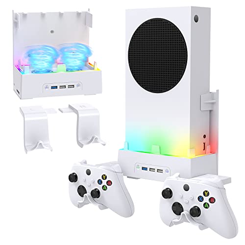FYOUNG Wall Mount Kits for Xbox Series S with Cooling Fan, RGB Colo...
