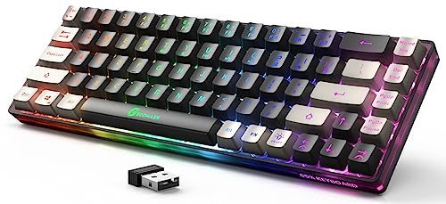 GEODMAER 65% Wireless Gaming Keyboard, Rechargeable Backlit Gaming ...