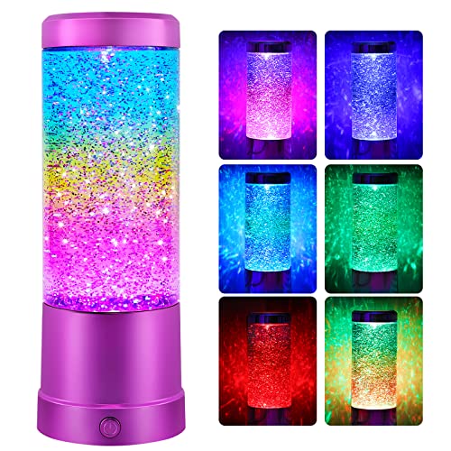 Glitter Lamp,Night Light for Kids,Automatic Color Changing Rainbow ...