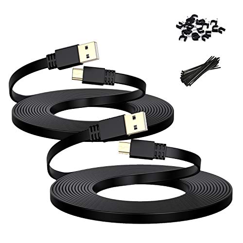 Itramax Micro USB Power Cable 20 FT (2 Pack),Flat Micro USB Chargin...