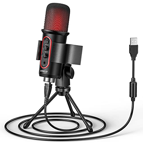 JAMELO USB Microphone, Computer Condenser Gaming Mic for PC Laptop ...