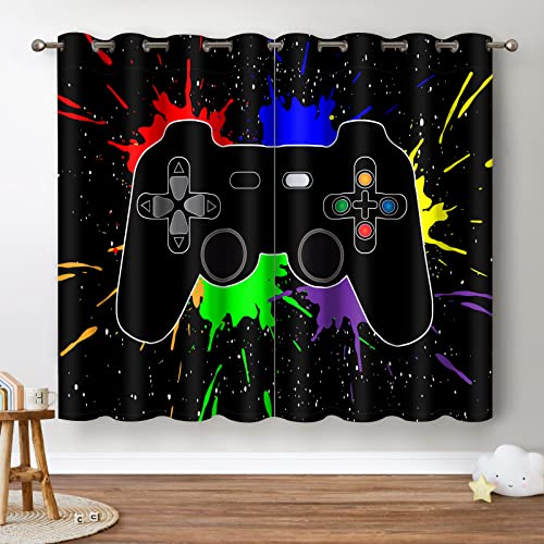Jekeno Game Controller Blackout Curtains for Kids Boys Teens Bedroo...