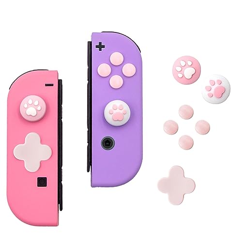 Jusy Cross D-Pad Button Caps Thumb Grips Set, Compatible with Ninte...